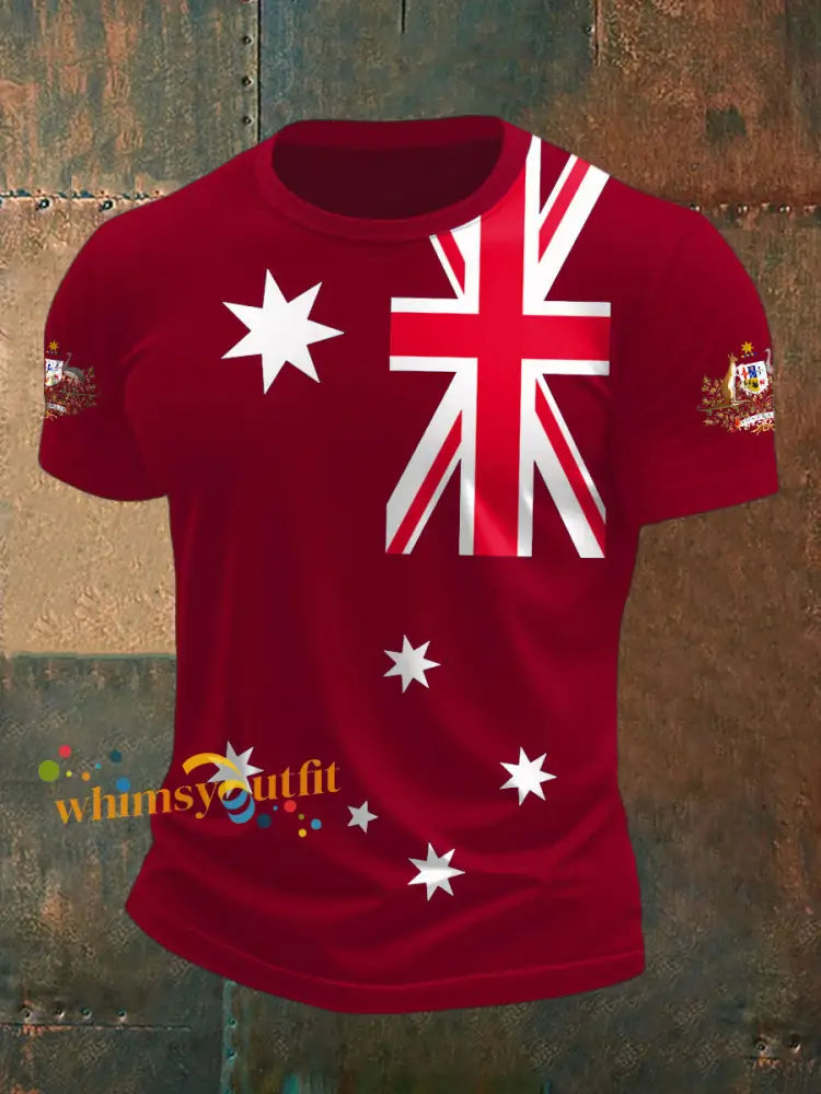 Men’s Australia Patriotic Printed T-shirt Red / S