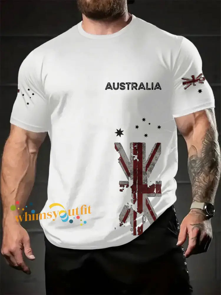 Men’s Australia Patriotic Printed T-shirt White / S
