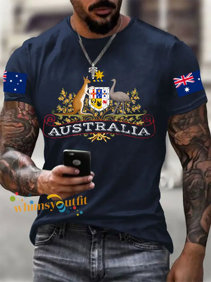 Men’s Australian Flag Short Sleeve T-Shirt Navy Blue / S
