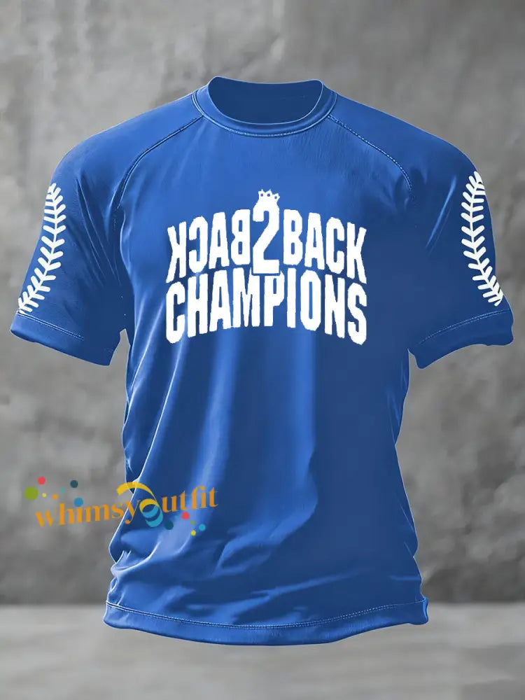Men’s Back To Back Baseball Short Sleeve T-shirt Blue / S