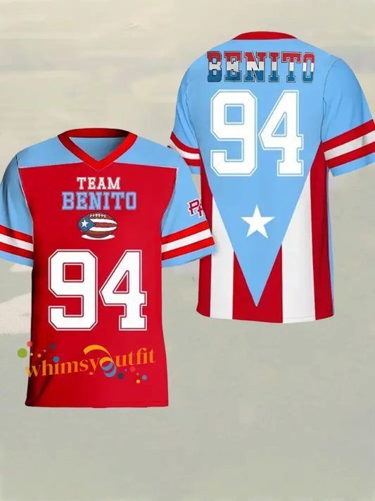 Men’s Bad Bunny Benito 94 Printed V-neck T-shirt As picture / S