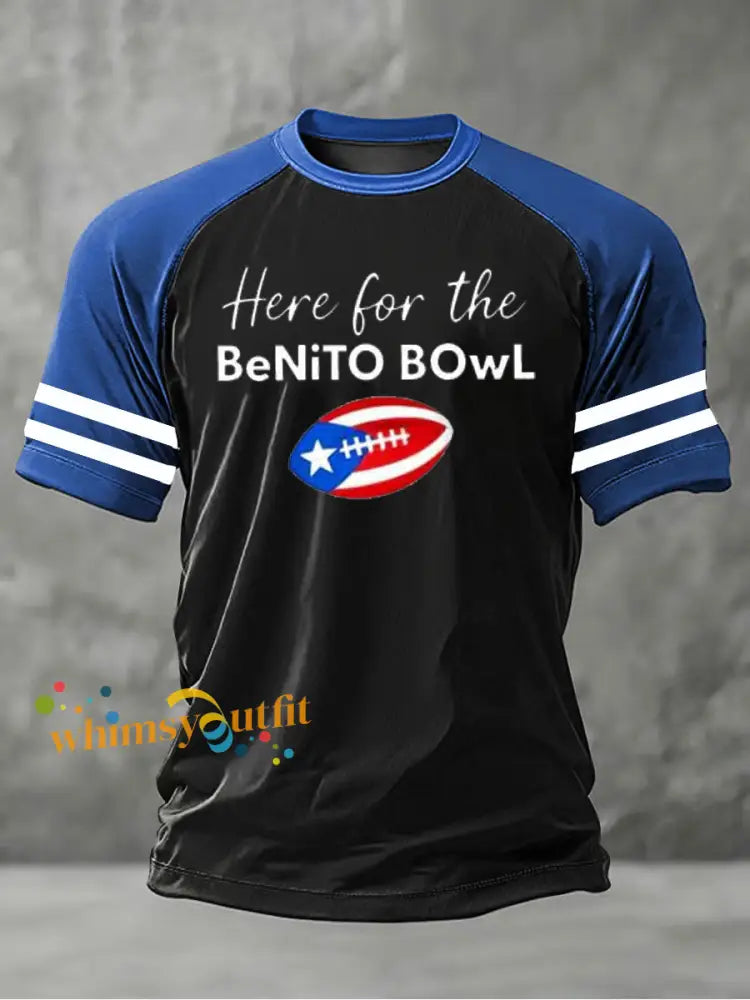 Men’s Bad Bunny Here For The Benito Bowl short sleeve t-shirt Black / S