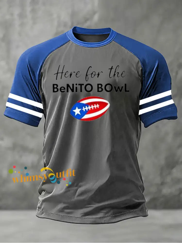 Men’s Bad Bunny Here For The Benito Bowl short sleeve t-shirt Gray / S