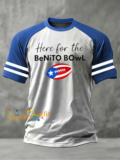 Men’s Bad Bunny Here For The Benito Bowl short sleeve t-shirt White / S