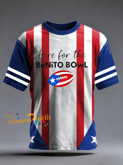 Men’s Bad Bunny Here For The Benito Bowl short sleeves t-shirt White / S