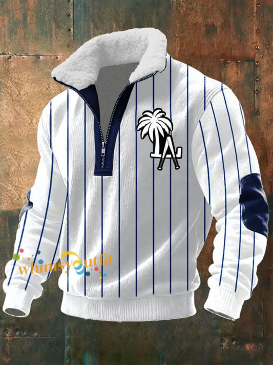 Men’s Baseball Baggy Zip-up Hoodie White / S