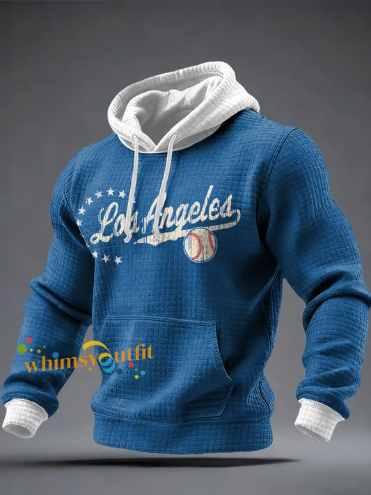 Men’s Baseball Lover Champion Printed Hoodie Blue / S