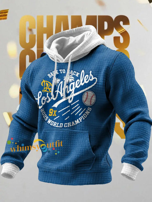 Men’s Baseball Lover Champion Printed Hoodie Blue / S