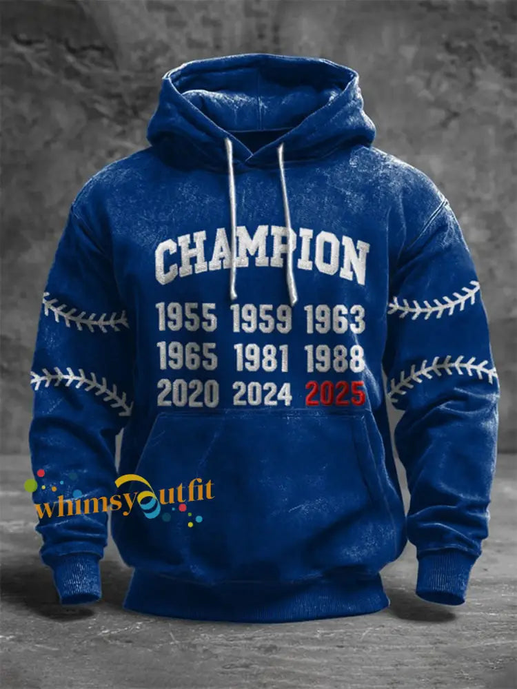 Men’s Baseball Standard Fit Hoodie Blue / S