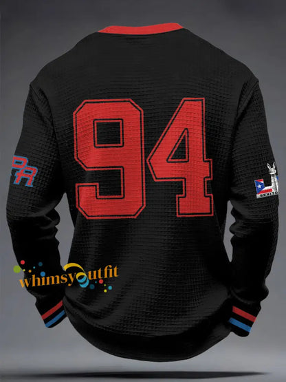 Men’s Benito Bowl Bunny Music Lover Printed Waffle Sweatshirt