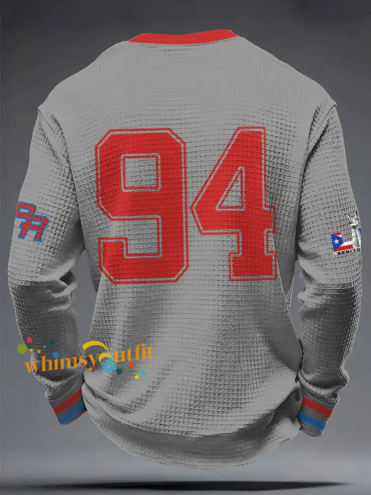 Men’s Benito Bowl Bunny Music Lover Printed Waffle Sweatshirt