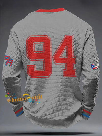 Men’s Benito Bowl Bunny Music Lover Printed Waffle Sweatshirt