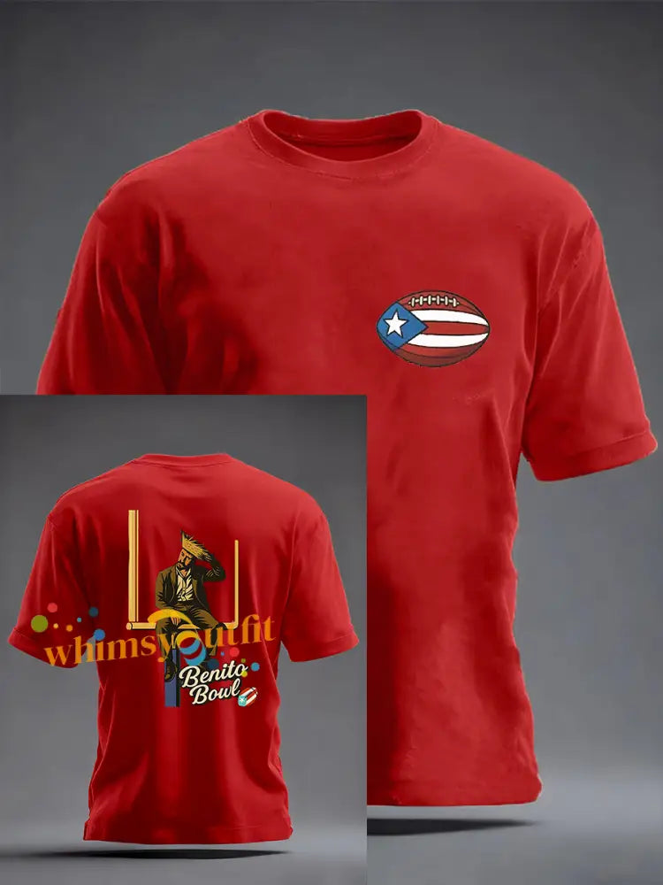 Men’s benito bowl imitation cotton short-sleeved T-shirt Pure Red / S