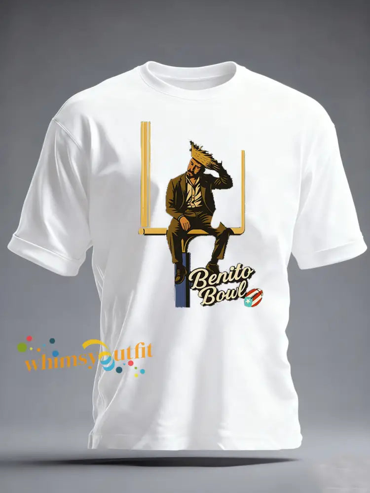 Men’s Benito Bowl imitation cotton short-sleeved T-shirt White / S