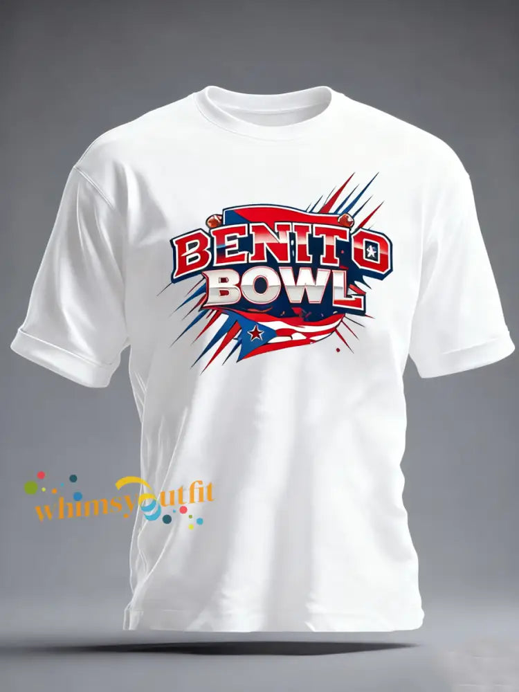 Men’s Benito Bowl imitation cotton short-sleeved T-shirt White / S