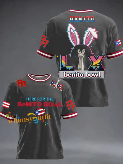 Men’s Bunny Football Music Lover Printed short sleeves t-shirt Dark Gray / S