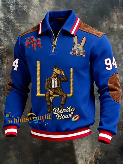 Men’s Bunny Football Music Lover Printed Sweatshirt