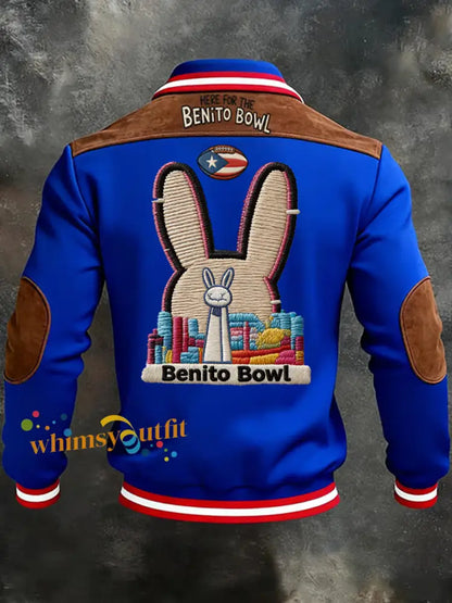 Men’s Bunny Football Music Lover Printed Sweatshirt