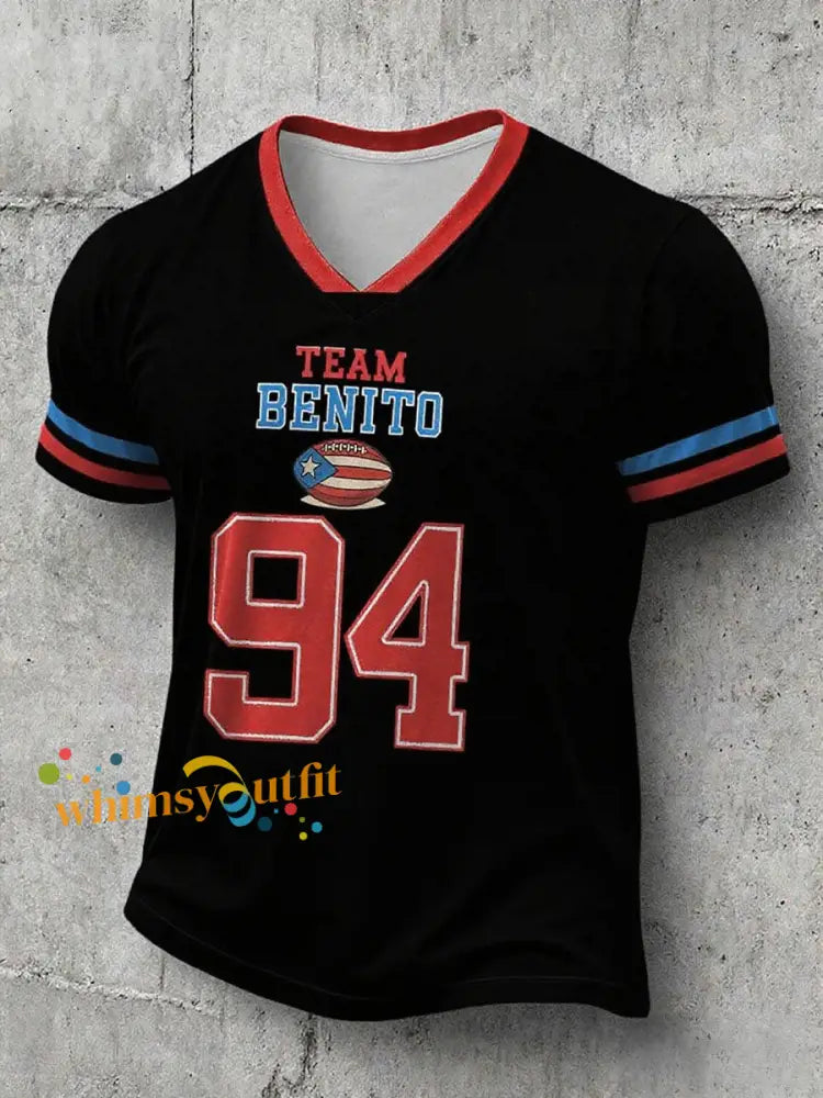 Men’s Bunny Football Music Lover Printed T-shirt