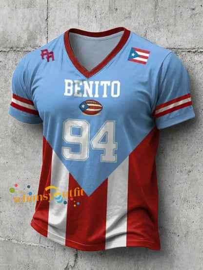 Men’s Bunny Football Music Lover Printed T-shirt