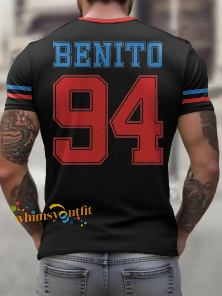 Men’s Bunny Football Music Lover Printed T-shirt