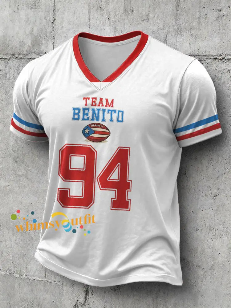 Men’s Bunny Football Music Lover Printed T-shirt