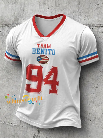 Men’s Bunny Football Music Lover Printed T-shirt