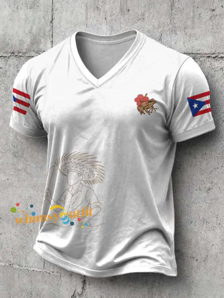 Men’s Bunny Football Music Lover Printed T-shirt