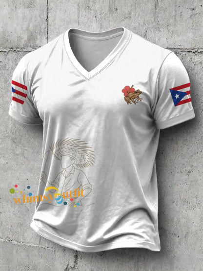 Men’s Bunny Football Music Lover Printed T-shirt