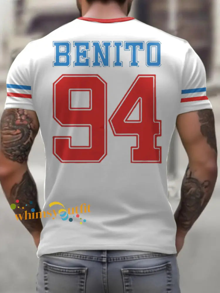 Men’s Bunny Football Music Lover Printed T-shirt