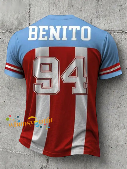 Men’s Bunny Football Music Lover Printed T-shirt