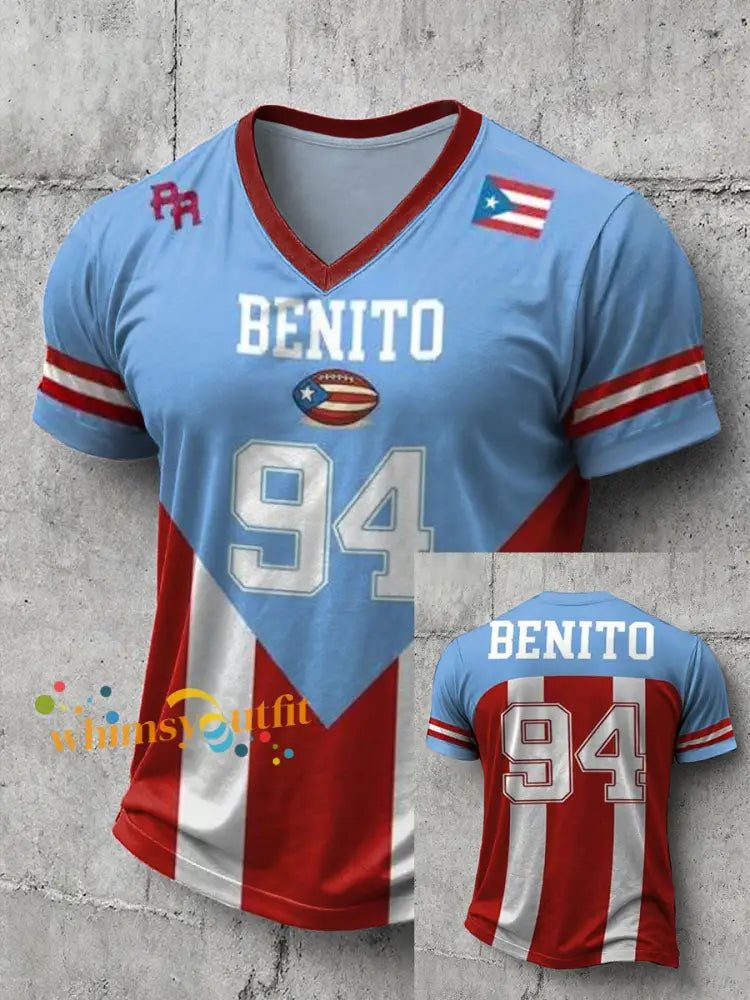 Men’s Bunny Football Music Lover Printed T-shirt As picture / S