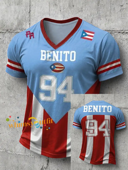 Men’s Bunny Football Music Lover Printed T-shirt As picture / S