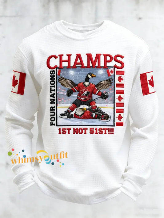 Men’s Canadian Ice Hockey Long-Sleeved T-Shirt White / S