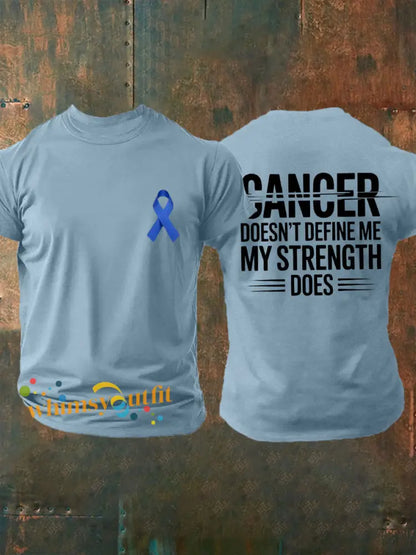 Men’s cancer doesn’t define me my strength does T shirts Sky Blue / S