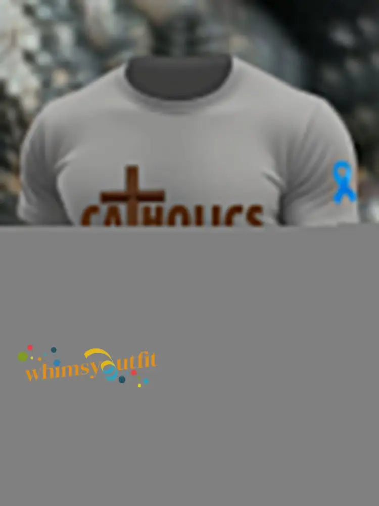 Men’s Catholics Praying for Joe Prostate Cancer T shirts Light Gray / S