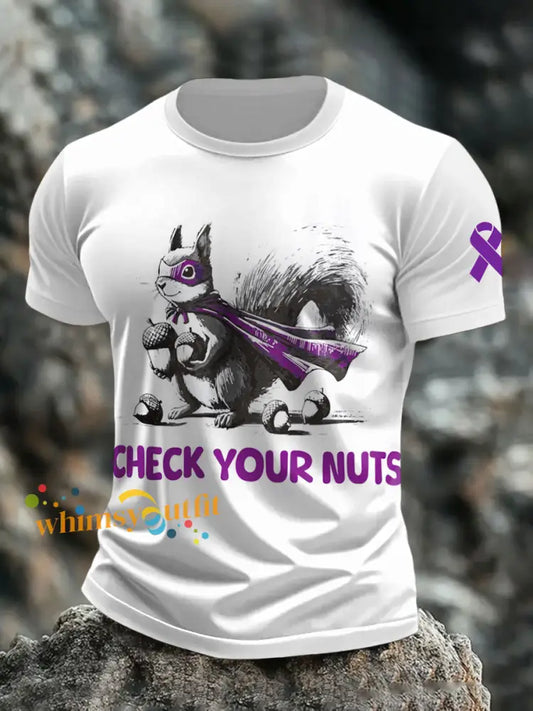 Men’s check you nuts T shirts White / S
