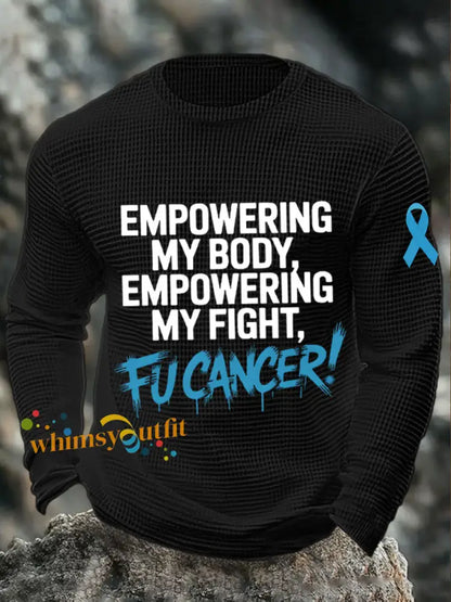 Men’s empowering my booy empowering my fight fu**cancer tops Black / S