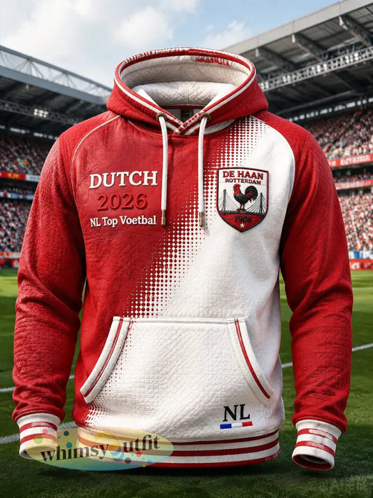 Men’s Eredivisie Feyenoord Rotterdam Printed Casual Hooded Sweatshirt - Multicolour / S