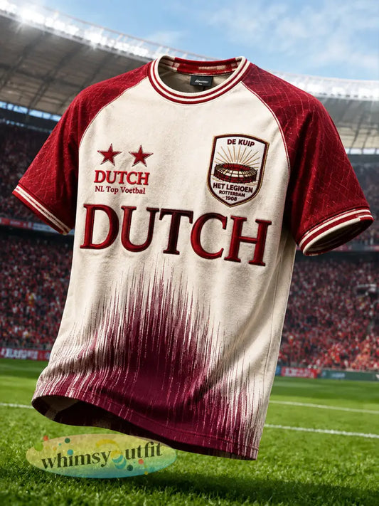 Men’s Eredivisie Feyenoord Rotterdam Gradient Print Casual Kit T-Shirt - Beige / S