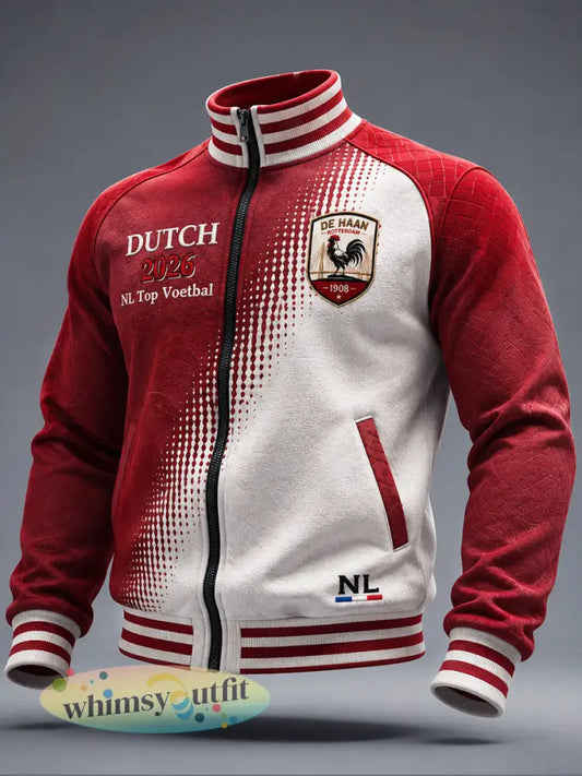 Men’s Eredivisie Feyenoord Rotterdam Printed Autumn Zip-Up Jacket - Red / S