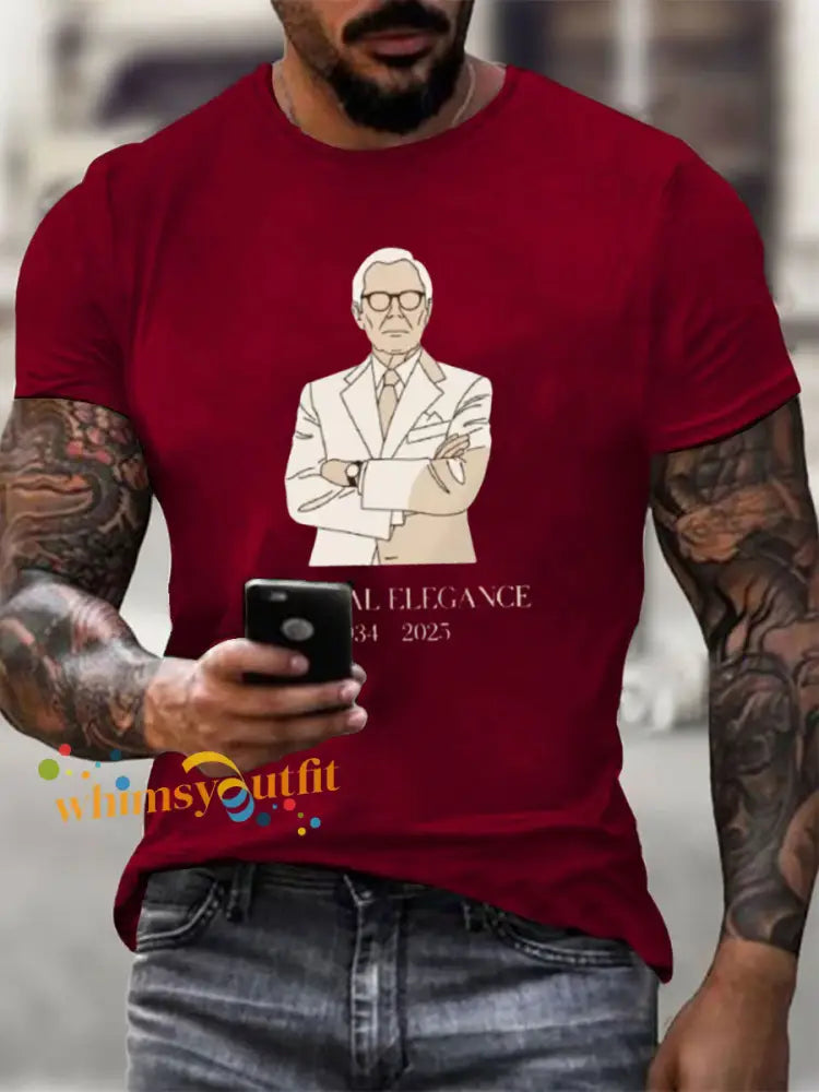 Men’s Eternal Elegance In Loving Memory Fashion Legend T shirt Deep Red / S