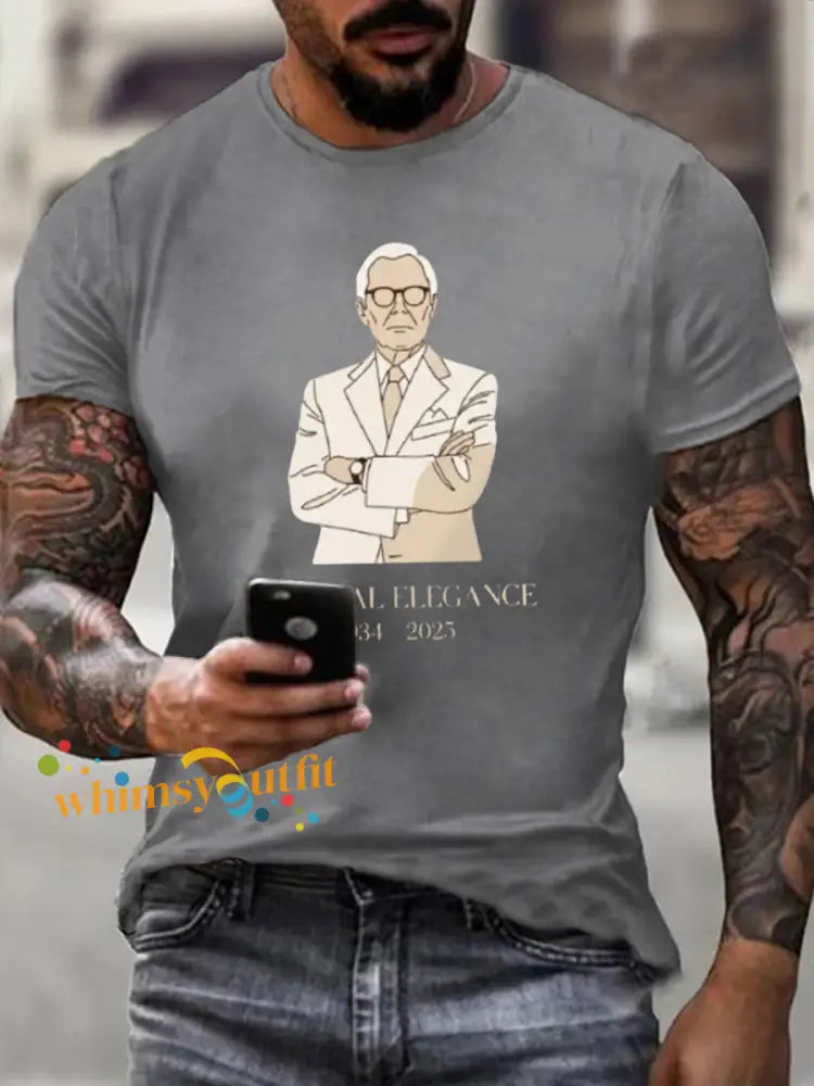 Men’s Eternal Elegance In Loving Memory Fashion Legend T shirt Light Gray / S