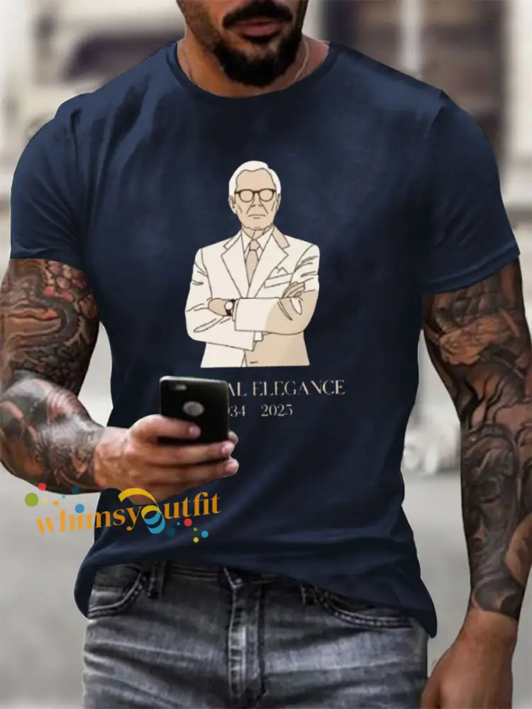 Men’s Eternal Elegance In Loving Memory Fashion Legend T shirt Navy Blue / S