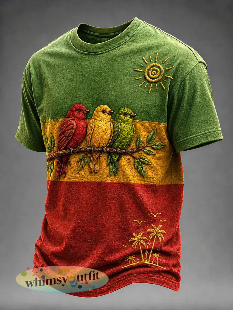 Men’s ’Every Little Thing Is Gonna Be Right ’Gedrukt Casual T-shirt - als foto / S