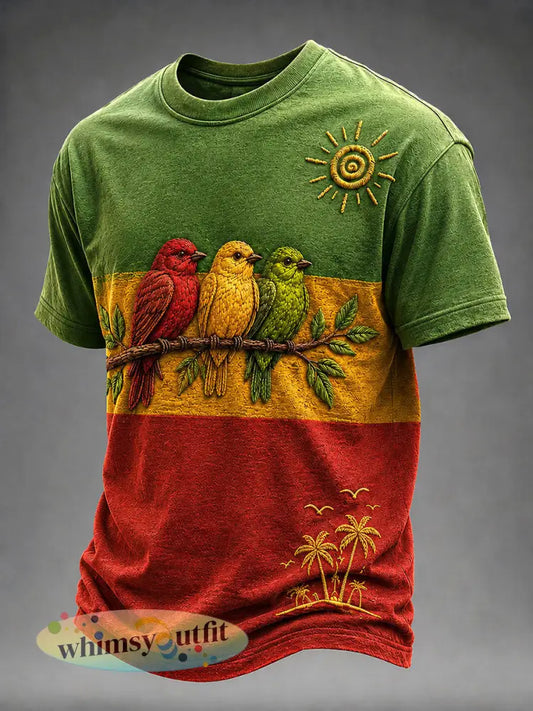 Men’s ’Every Little Thing Is Gonna Be Right ’Gedrukt Casual T-shirt - als foto / S