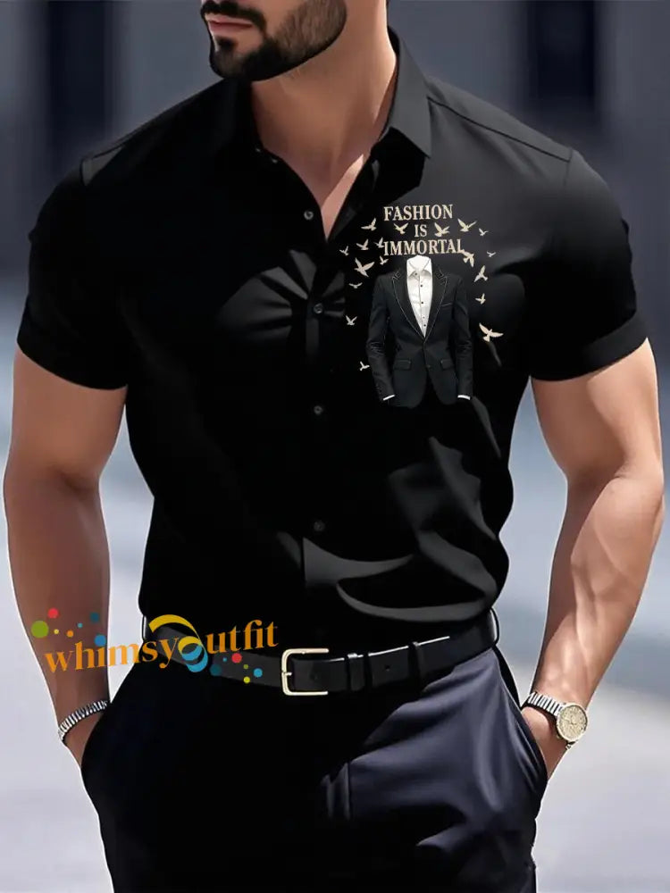 Men’s Fashion Is Immortal Memorial Shirt Black / S