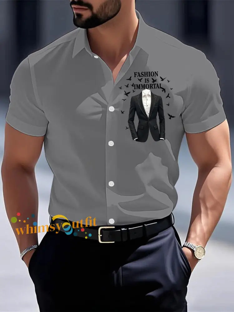Men’s Fashion Is Immortal Memorial Shirt Gray / S