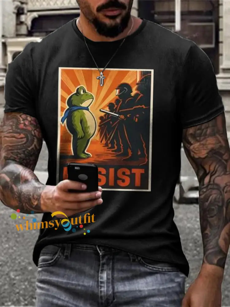 Men’s FDT Frog Against The Machine Printed T-shirt Black / S