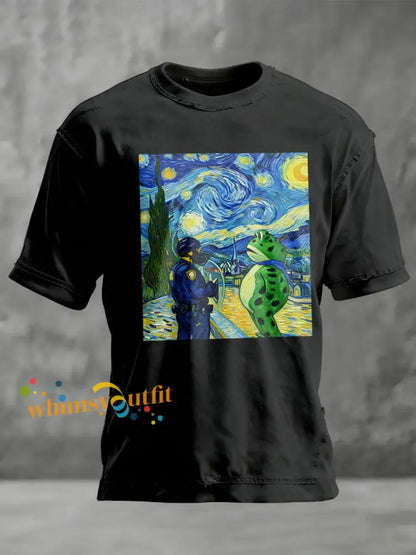 Men’s FDT Polish Frog Print short sleeves t-shirt Black / S